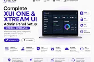 do complete admin setup xtream ui, xui one server with drm script or m3u list