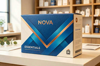 create modern product packaging design with dieline