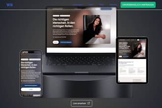 design and build a conversion focused webflow website in german