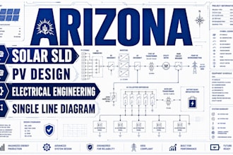 provide arizona solar sld pv design electrical engineering, single line diagram