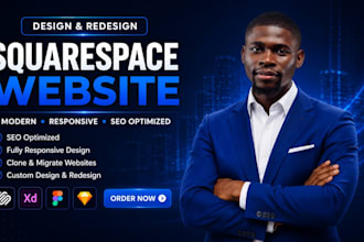 create or redesign squarespace website, build squarespace website development