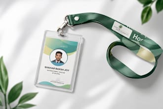 design stunning employee staff id card and lanyard