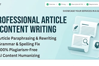 do professional content writing, rewriting and paraphrasing