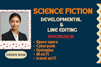 developmental and line edit your space opera ai dystopian science fiction novel