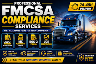 handle fmcsa compliance, usdot, mc number, and boc 3 filing