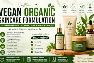 formulate vegan organic skincare products for beauty brands