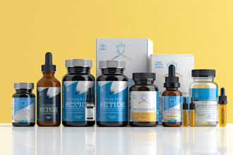 design fda compliant peptide label design, vial label, supplement label design