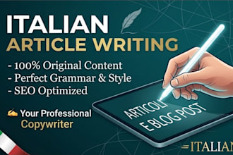 write professional articles and blog post in italian