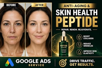 setup google ads for anti aging and skin health  metabolic peptides