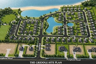 create 3d site plan rendering, landscapeplan and property layout for real estate