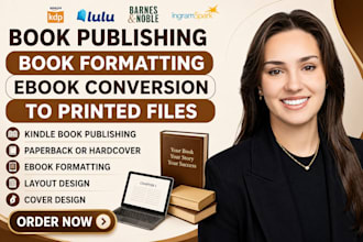 format and publish your book on amazon kindle KDP, barnes and noble, ingramspark