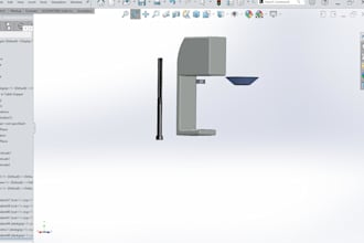 create a 3d model or technical drawing in solidworks