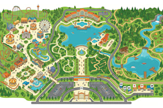 design park map, family park map, tourist map, attraction map and site layout