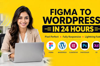 convert figma to wordpress, responsive and fast loading design