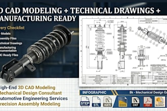 do mechanical parts, 3d cad modelling, 2d cad, 3d cad rendering, product design