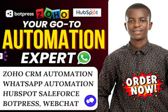 build botpress webchat zoho crm hubspot salesforce whatsapp automation