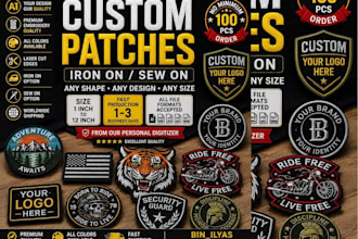 do german embroidery digitizing logo patches into dst pes jef vp3 exp in 1 hour