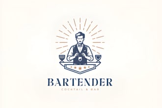 design luxurious nightclub, hookah, bakery and bar logo