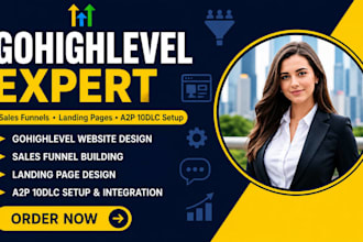 german gohighlevel website, landing page, sales funnel, zapier, a2p 10dlc setup