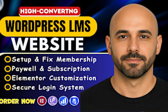 develop wordpress membership website, lms website