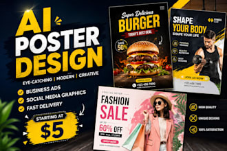 design professional ai generated promotional posters for your business