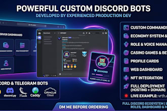 build a custom discord bot with economy, roles and web dashboard