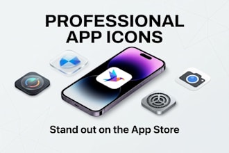design a professional app logo and mobile app icon