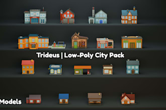 model high quality low poly game environments