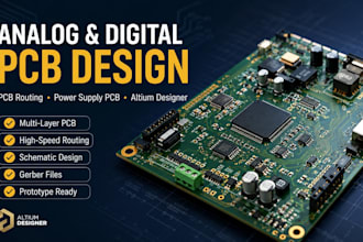 design analog and digital pcb routing and power supply pcb using altium designer