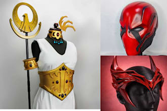 design custom 3d cosplay props, armor, helmets and stl files for 3d printing