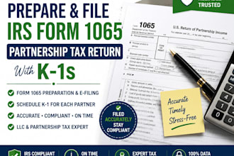 prepare and file form 1065 partnership tax return with k1