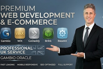 design gambio website builder wix godaddy basekit expert fix gambio bug redesign