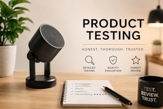test your product and give an honest review with photos and feedback