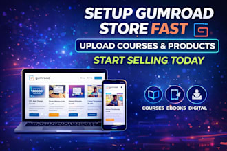 setup gumroad store upload product listing courses setup gumroad expert
