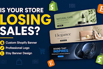 design custom shopify banner, logo and etsy banner for your ecommerce website