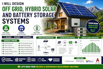 design off grid, hybrid solar and battery storage systems