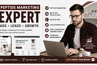 social media marketing manager peptide marketing, peptide ads, lead generation