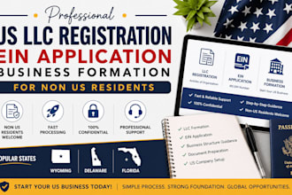 do US llc registration ein application business formation for non US residents