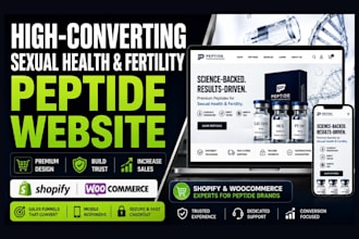 design high converting ecommerce sexual health fertility peptide website