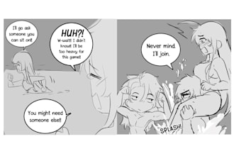 custom comic strip or comic book illustration, comic pages, webcomics ,comic art