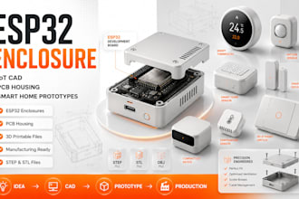 design esp32 enclosure, iot cad, pcb housing, smart home product prototype