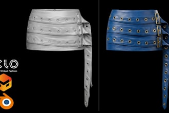 design, rig and texture 3d clothing mesh, outfit mesh for second life clothing