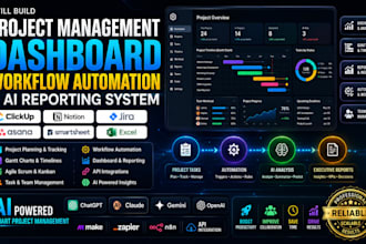 build, automate clickup notion jira asana airtable project management dashboard