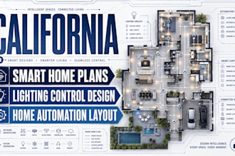 draw california smart home plans lighting control design home automation layout