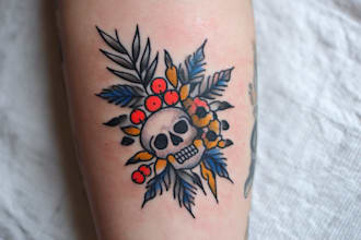design custom old school traditional tattoo artwork