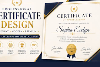 design professional certificate award and appreciation certificates