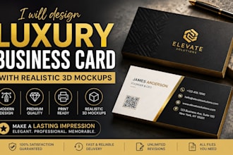 design luxury business card with realistic 3d card mockups
