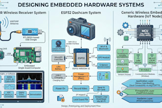 design rtl sdr, esp32 dashcam and wireless embedded hardware systems