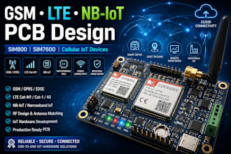 design GSM lte nb iot pcb, sim800,  sim7600 modules and cellular iot devices