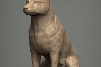 sculpt any type of dog breed,memorial animal statue,pet toys,stl for 3d printing